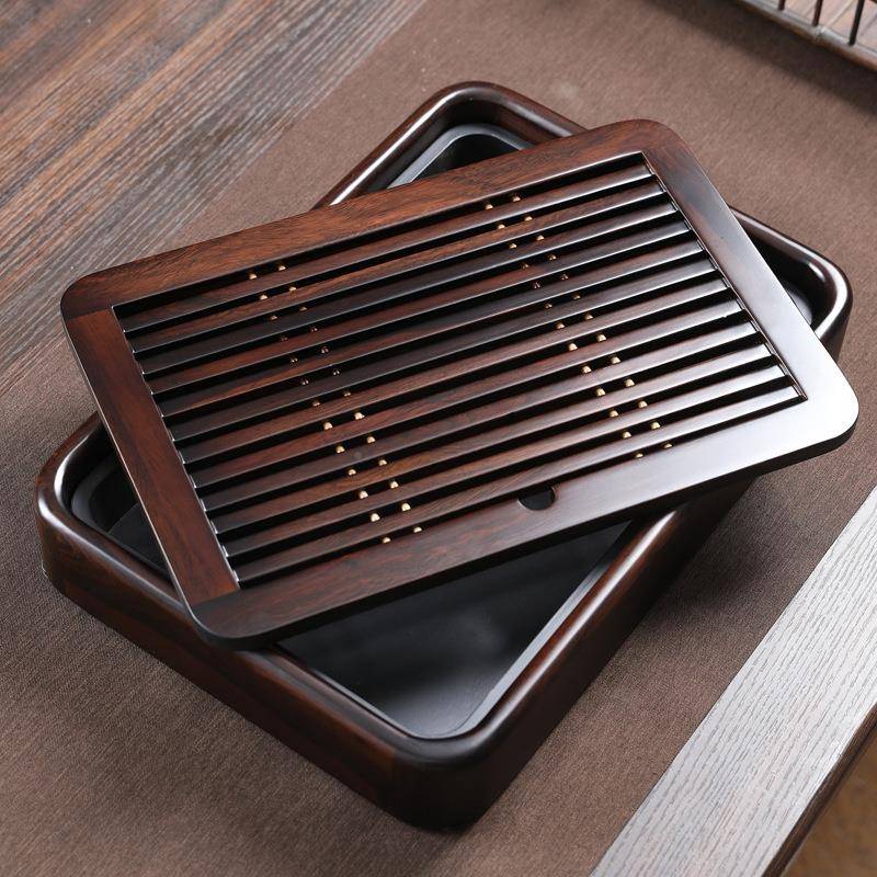 黑木小茶盘现代简约家用实木蓄水F769M5MH式茶台檀中式单层小干泡