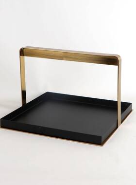 中式金属客提篮分托盘格盒铁艺MC-TY-60摆件样板房间厅茶几提盒软