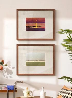 小众al202412艺复术古玄关厅走画廊背景墙装饰客厅餐书房中古挂画