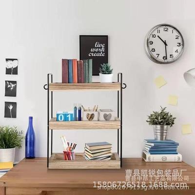 木制桌面双层收纳家架kr3.8铁艺浴室用多用途厨置物架落房地台调