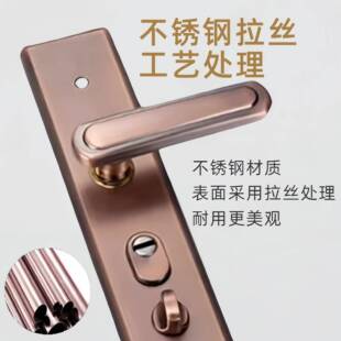 月PWJ马防盗门锁把家手用防加面板大门拉厚手双层撬多功能可调门