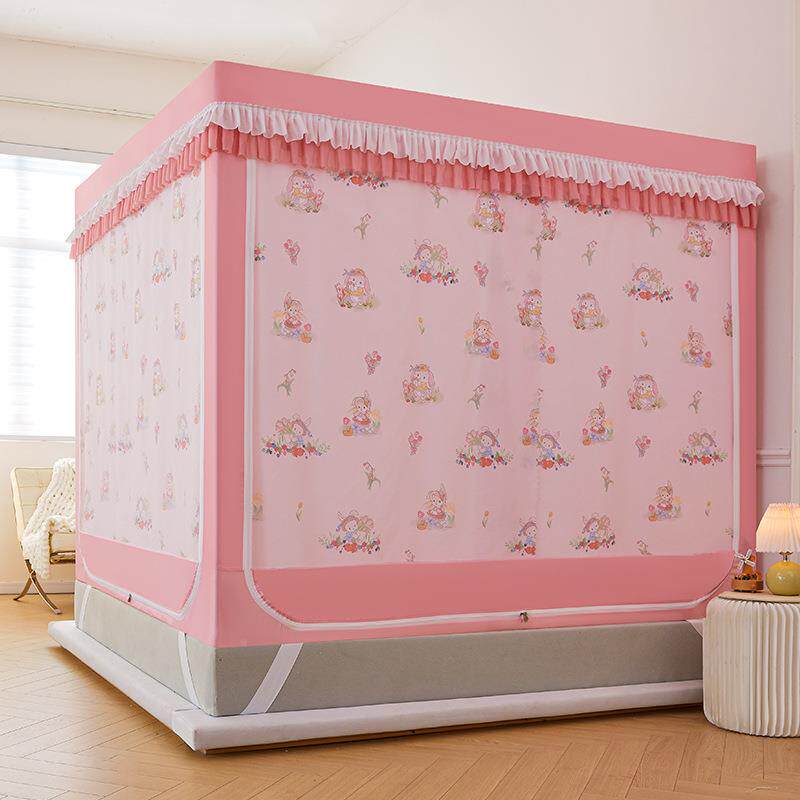 s新款床幔蚊帐遮光全in风公主风人卧室全封闭2406简约单人双家用1