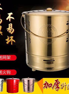 特厚厂家直供不锈钢烧金家用烧纸桶聚宝桶聚宝元金盆化桶祭祀烧经