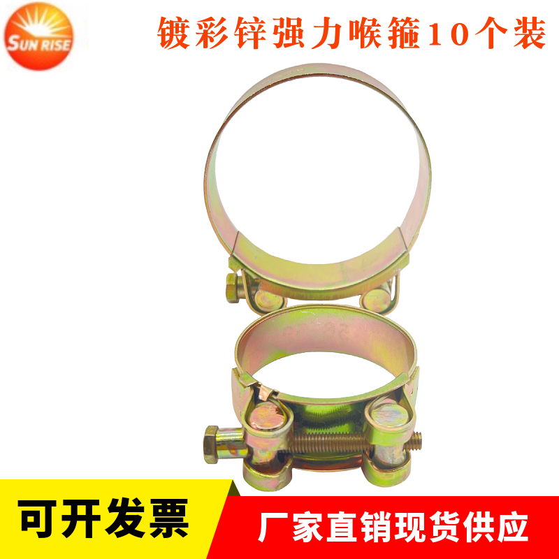 欧式铁镀锌强力喉箍重型卡箍抱箍水管固定管卡扣管箍紧箍管夹10个