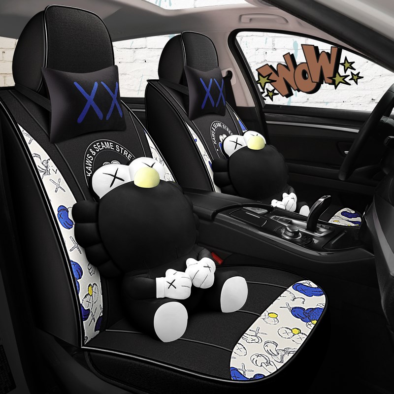 新款秋冬季汽车坐垫羊羔绒卡通加厚短毛绒全包座椅套冬天保暖座垫