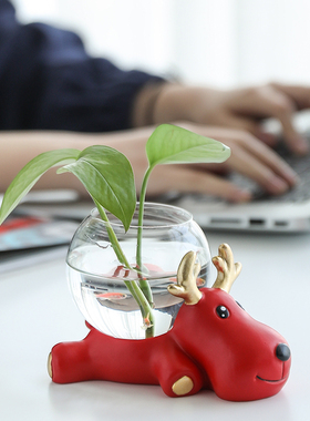 创意办公桌摆件家居装饰品酒柜客厅插花水培花瓶少女心房间小摆设