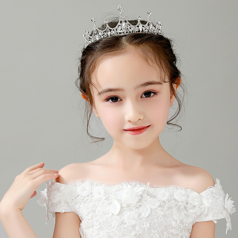 儿童皇冠头饰女童水晶公主生日女孩小王冠短发小朋友小孩发箍发饰