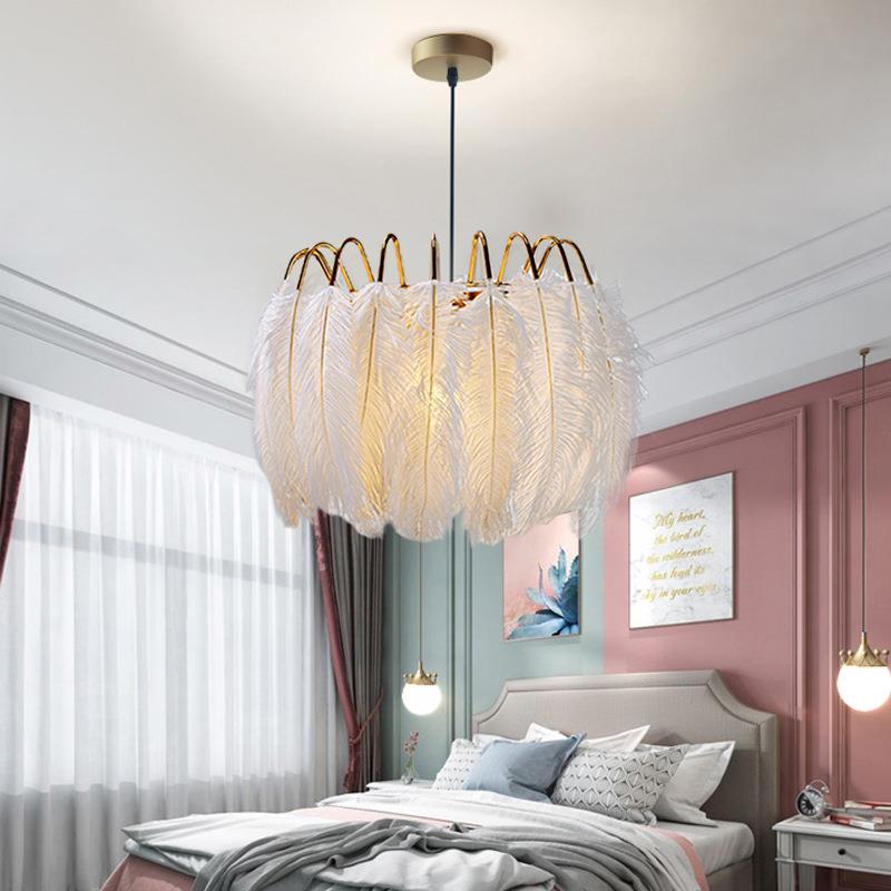 法式轻餐奢客吊灯意式后现代简n约羽毛吊灯i355s网红主卧厅室厅灯