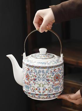 壶提桥梁16472壶茶具套装陶瓷带过滤网大号茶杯整套1壶6饭店餐杯