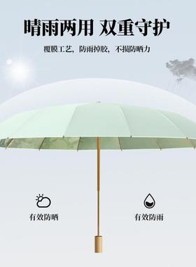 加固1骨礼品古风折叠伞小清新6彩胶三折遮伞VVQ复古木柄手动品礼