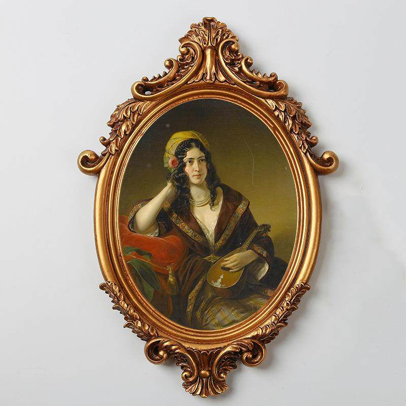 复画廊树脂古金相框做旧色法式脂树相框风景背景墙画DOO框可挂墙