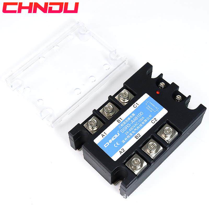 三相SSR固态继器12V24直S流控交流QGR380VSR3-D484散0电A60A25A热