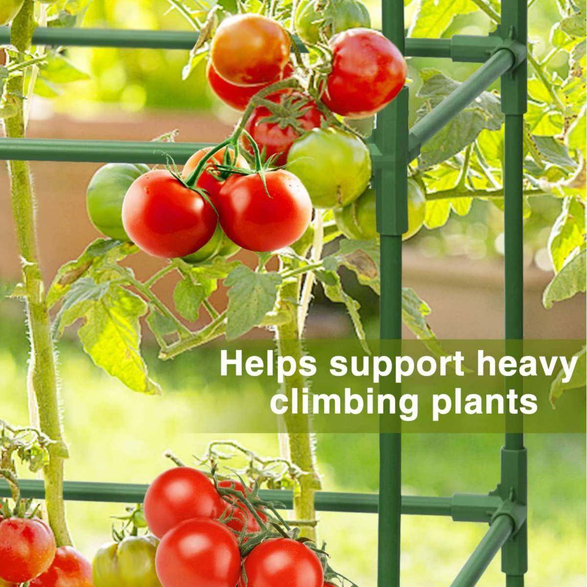 花园茄钢笼方形番茄植物番支撑杆重型植,物塔WEG桩黄瓜格子架