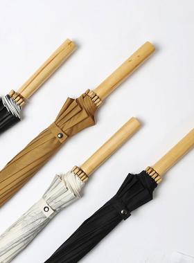 热卖高颜大号批礼品值伞16直骨木柄杆伞大树清新长柄伞KGG男士伞