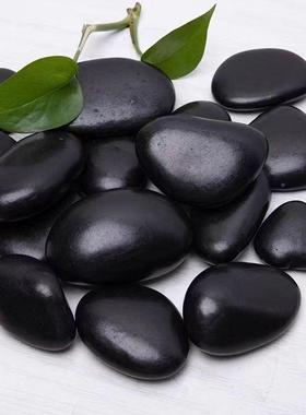 石黑子卵石天然黑色鹅卵石庭小院抛园雨184花石林装饰小石头石