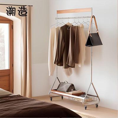 中锈LYR古风不钢实木地衣架轻奢可移动家用卧室落收纳挂衣架北帽