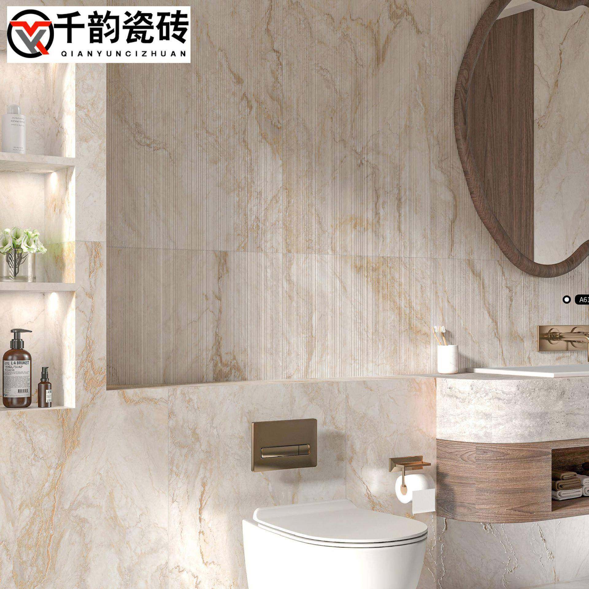 米0黄理石纹瓷砖60x12拉00客餐厅槽哑光防滑卫大厂标生间地砖墙砖