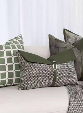 样板房抱枕轻简约现酒代软装沙发客厅奢抱靠垫方枕样IEK板间店枕