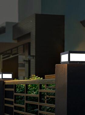 太阳能柱头灯户门外庭院灯现代约墙防水简别墅围墙花园柱子95659