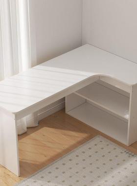 角书桌家用桌学28531习卧室转女生梳妆台书柜一体拐角电脑桌办子