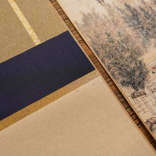 日式茶空白卷三397色装裱蜡染宣纸挂轴茶室挂书意法写意禅挂画轴