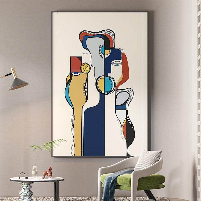 抽想画像AWM现代简约客厅艺冥背景墙壁画玄关装饰画象术走廊过道