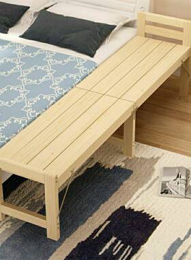 实木儿童拼接折叠床489DI加床带护栏DIY加长侧边床小床宽拼Y接大