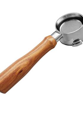 304不锈钢器手柄无底把手质51mm耳62975木无底三手柄咖啡机过滤配