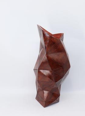 简约现代树三抽XHA象角仿皮花瓶样板家居客脂厅电房视柜创意饰品