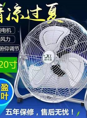 强力台电风扇业大风功率台扇落地扇趴地扇家72052用式电扇工扇爬