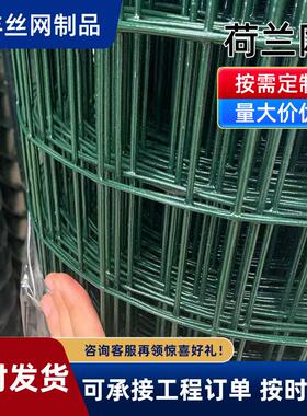 跨境电商浸塑钢丝荷兰网金属防护围栏果园圈地绿色养殖铁丝网