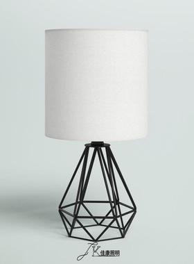 亚马ZTT逊跨境供货铁艺复古农村舍笼子美台式布艺乡灯罩金色黑色