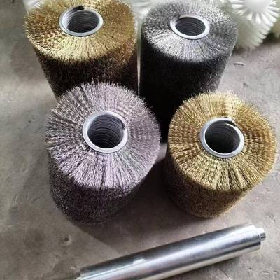 板抛光磨料丝锈刷辊工业抛光钢酸毛刷除除尘毛刷辊洗磨料IFW丝毛