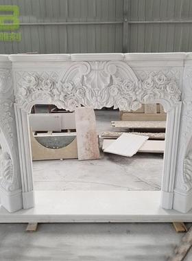 大理石石家壁炉架室内材居别墅壁炉工厂欧85751式风格壁炉