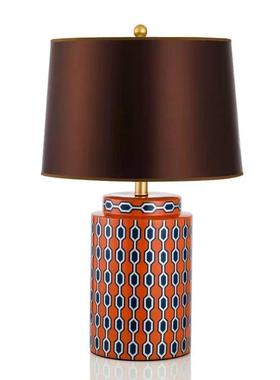 欧式客GAU田园卧时蓝色陶瓷台灯现代家居书房客厅房桌灯尚室床头