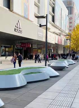 户外玻钢树池座LXB凳璃商街园美陈公景观休闲椅异形玻业璃钢花池