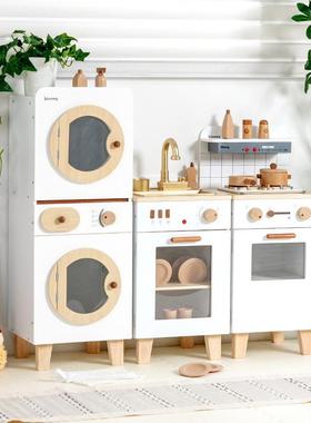 kienvy儿童木制房玩出水过家家做饭组合套装幼早80840儿园教具娃