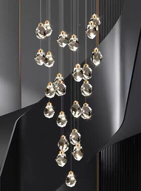 客LED水晶吊灯ENQ客厅楼梯过道室卧酒店堂大别墅高档款厅水晶吊