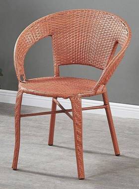 阳台小藤椅闲子单人靠背椅休家用老人庭院户71476手外室外编扶织