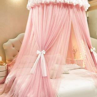 公主网人红圆顶双层免安加装加密吊顶蚊帐71232落家用地密双床幔