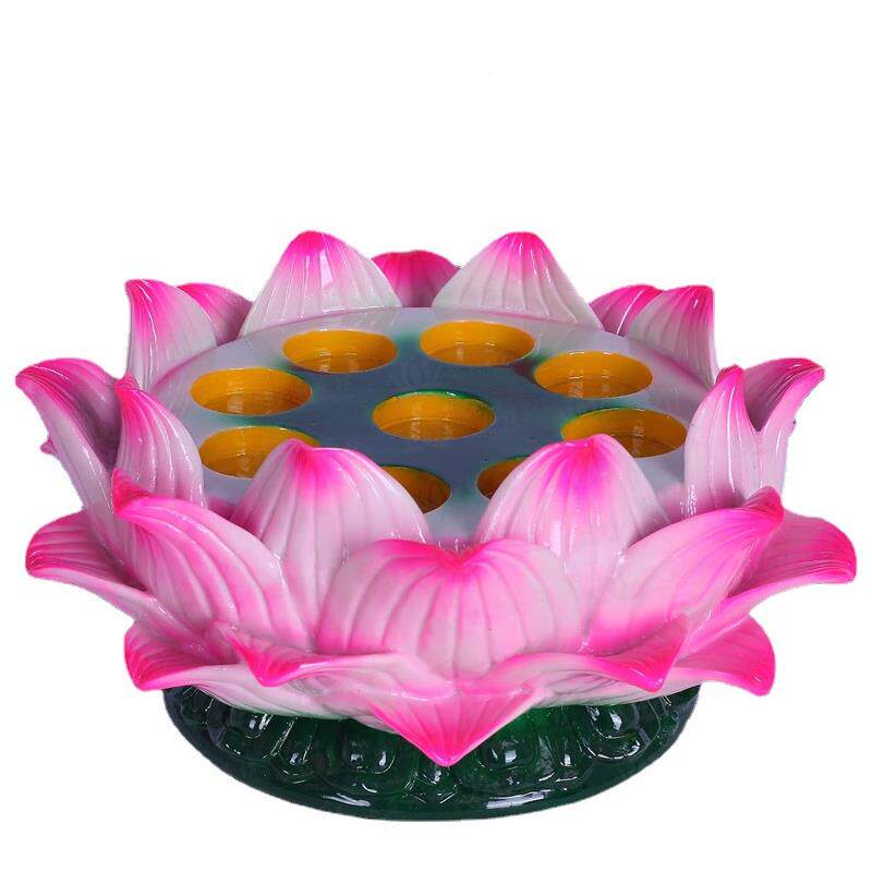 九孔FWY酥灯座莲花灯台置9盏蜡烛家庭佛前灯油前供灯佛烛放台