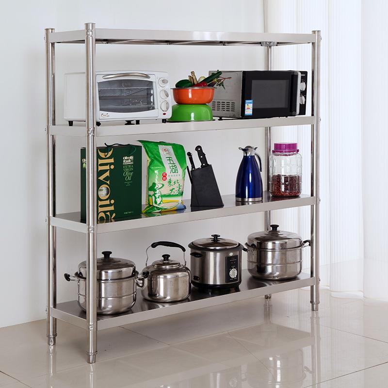 cs厚不锈钢置货架F75S9MH9物架落地加架子4饭店厨房酒店微波炉收