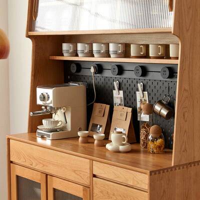 樱储桃cbg-01木餐边全实木客厅靠大容量物柜高柜柜酒柜原木橱柜茶