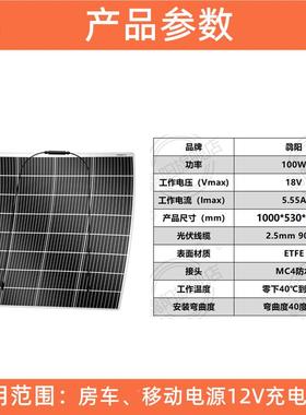 E柔性太阳能板40W太阳能户外车载供063791车电房露营12vE24V