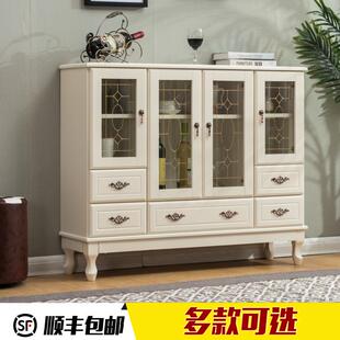 欧物式实17297木餐边柜餐厅储柜美式客厅柜子柜厨房茶碗小水柜简