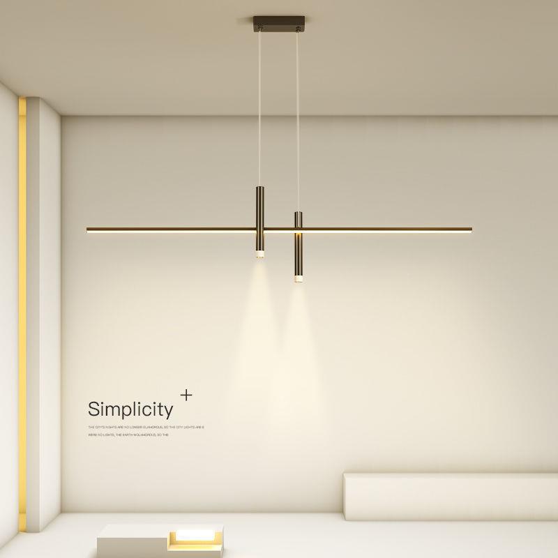 台餐厅吊灯一字长条筒餐吊圆灯现代简约创意计设师饭厅餐637桌吧