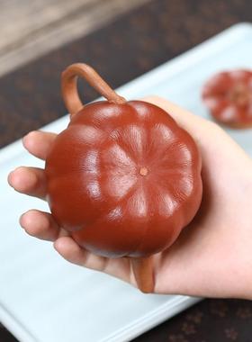 宜兴紫瓜砂壶手工茶101905小厂家创意壶仿生壶果花器茶具小南瓜17