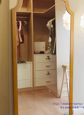 美式简约落地镜中古家风复古全身式镜法衣帽间穿衣镜83107用靠墙