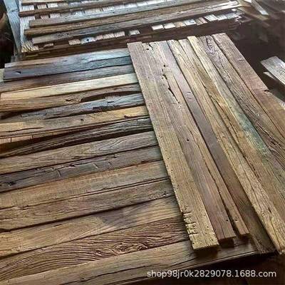SCK郓城老榆木门板旧木板吧做台复地板楼梯板风化老踏榆古木旧门