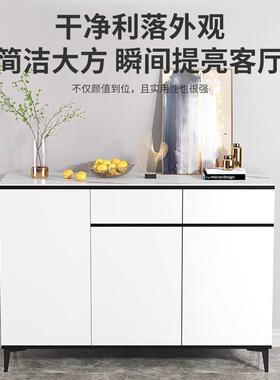 轻奢边柜一体靠墙岩板酒柜GWI现代约厨房水柜客厅收餐纳多功简茶